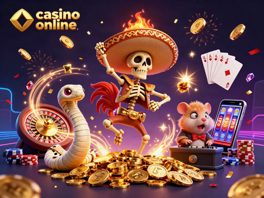 Disfruta de un emocionante casino online mientras el gallo mariachi celebra con monedas doradas y giros de ruleta.