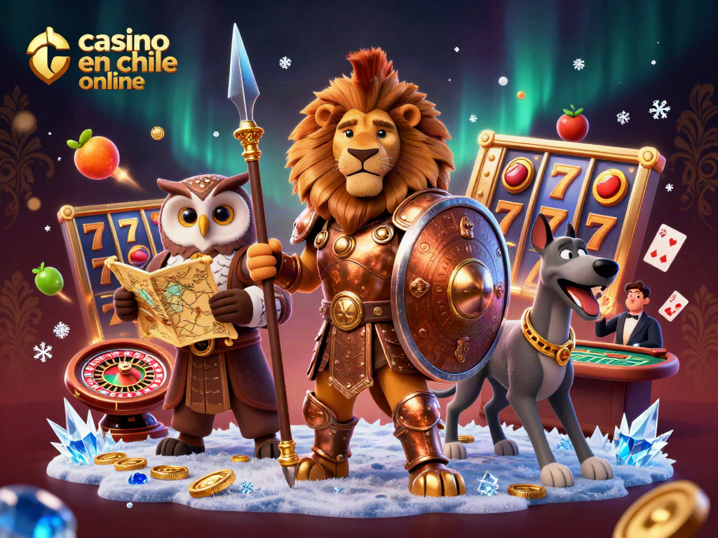 Disfruta de una emocionante experiencia en casino en chile online, rodeado de tragamonedas y elementos de juego.