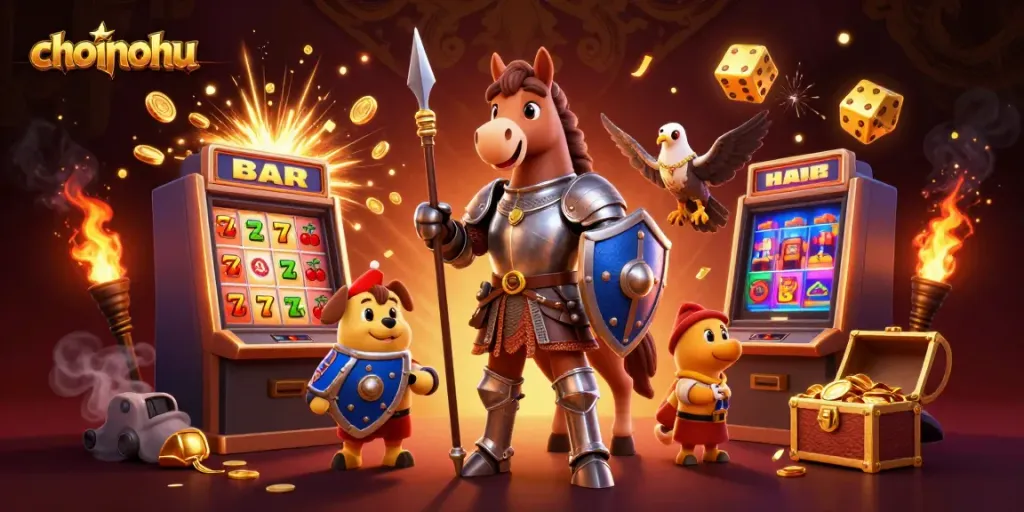 Experience thrilling gameplay at choinohu with vibrant slot machines and dynamic characters.