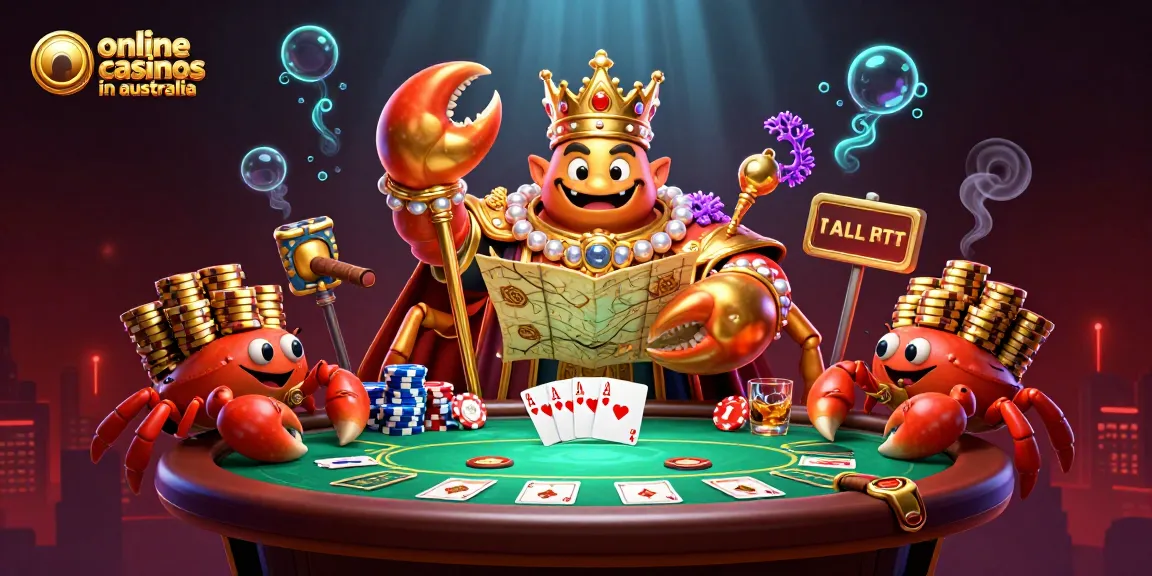 Explore exciting online casinos in Australia with this vibrant 3D illustration showcasing gaming elements.