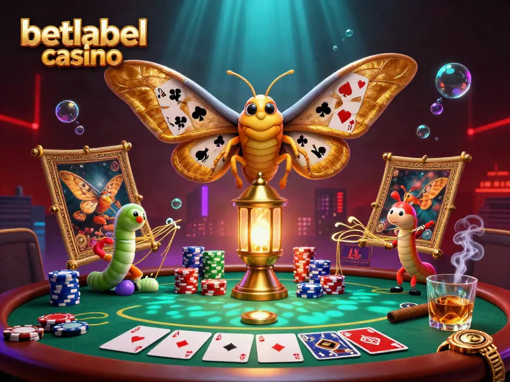 Engage in thrilling gameplay at betlabel casino with a vibrant 3D illustration showcasing dynamic poker elements.