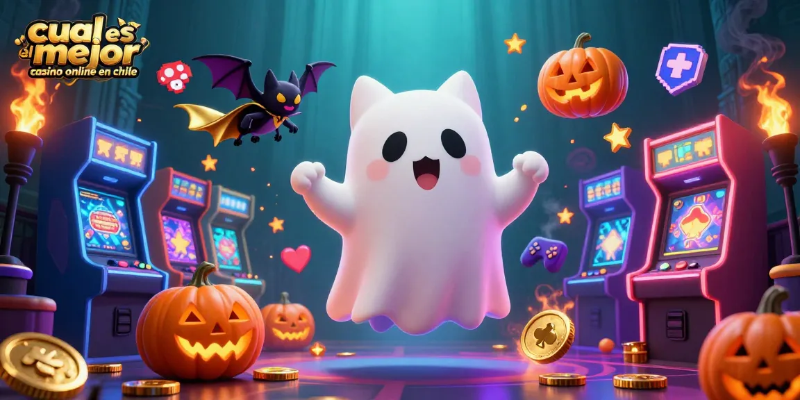 Juega y descubre cuál es el mejor casino online en Chile con un gato fantasma en un casino encantado y elementos de juego emocionantes.