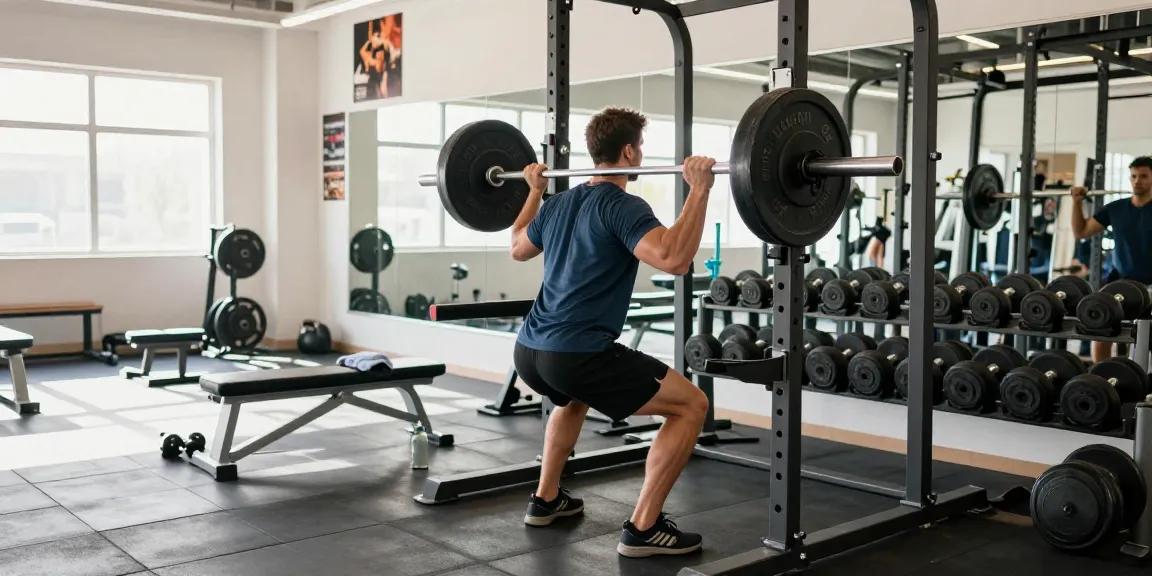 Esteroidesshop: Entrenamiento intenso en un gimnasio moderno con pesas y energía motivadora.