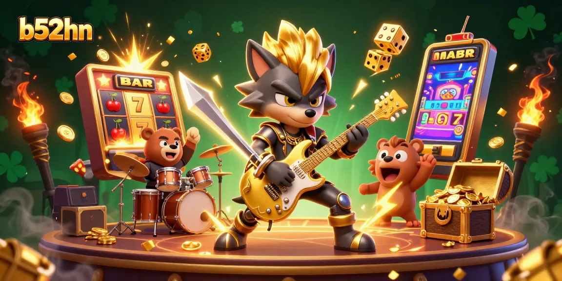 Experience thrilling slots at b52hn with a dazzling animated stage scene full of action and excitement.