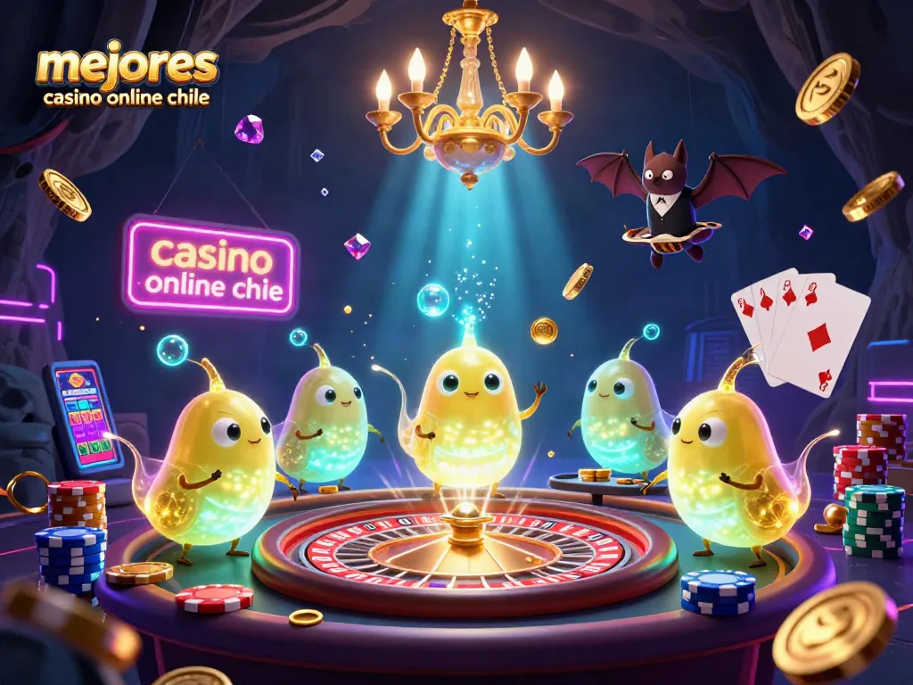 Los mejores casino online en Chile con un equipo de luciérnagas iluminando un casino impresionante.